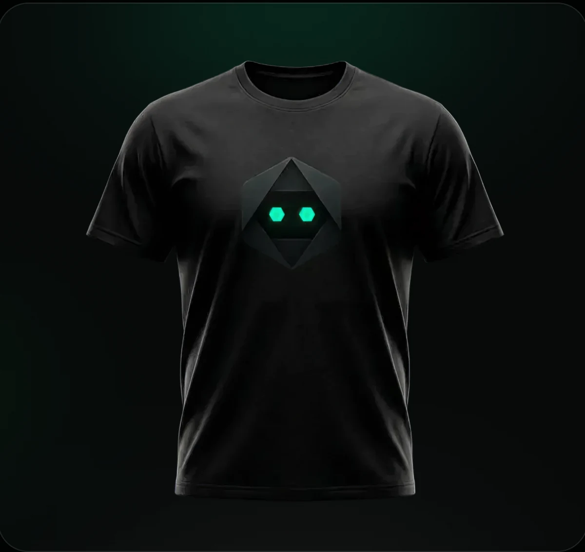 The QntumAi mark on a black tee