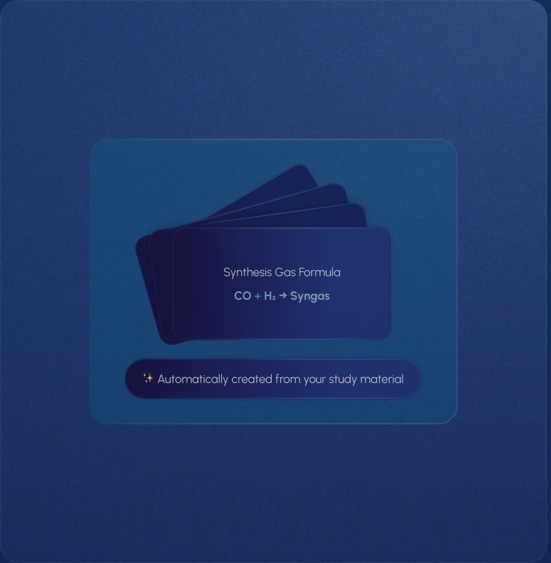 A stack of flashcards generated from study material